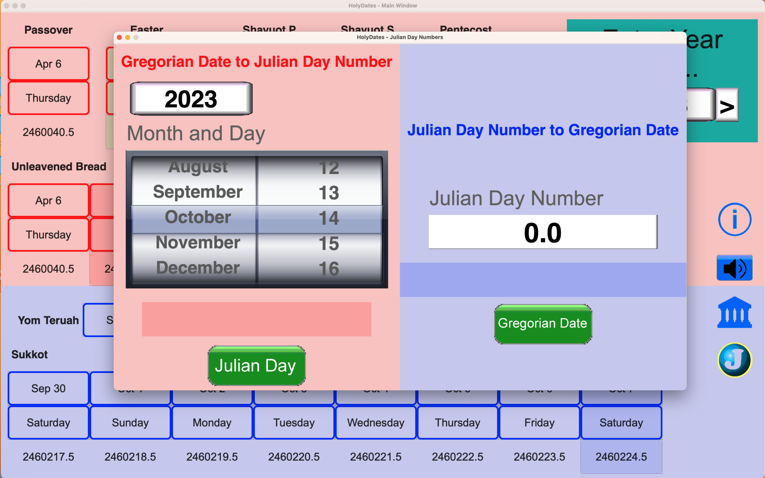 Julian Day Number Screen